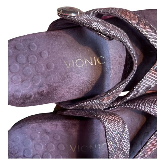 Vionic Rest Cocoa Bronze Snake Sandals women's size 9 - Picture 5 of 6